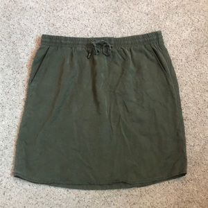 Army green drawstring skirt